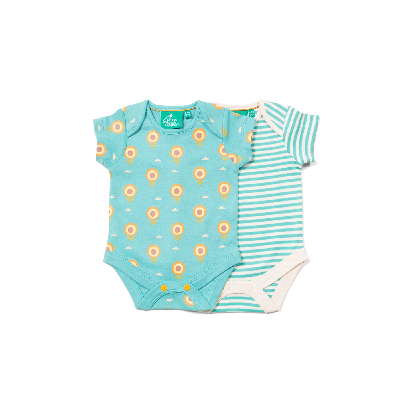 Sunflowers Organic Baby Bodysuit Set - 2 Pack