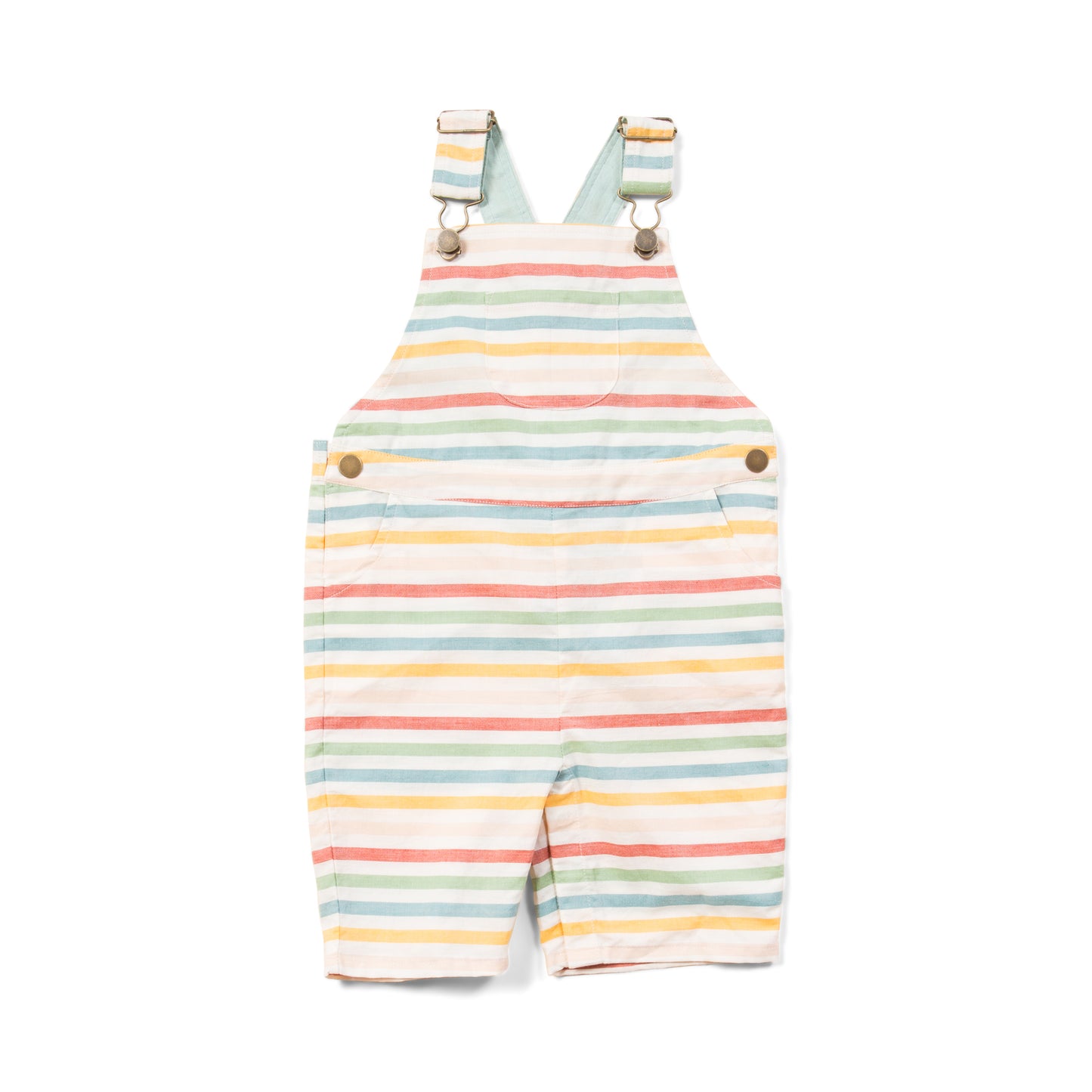 Rainbow Striped Dungaree Shorts